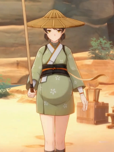El viento salado azota su rostro. Momiji observa el horizonte. Su caña descan…